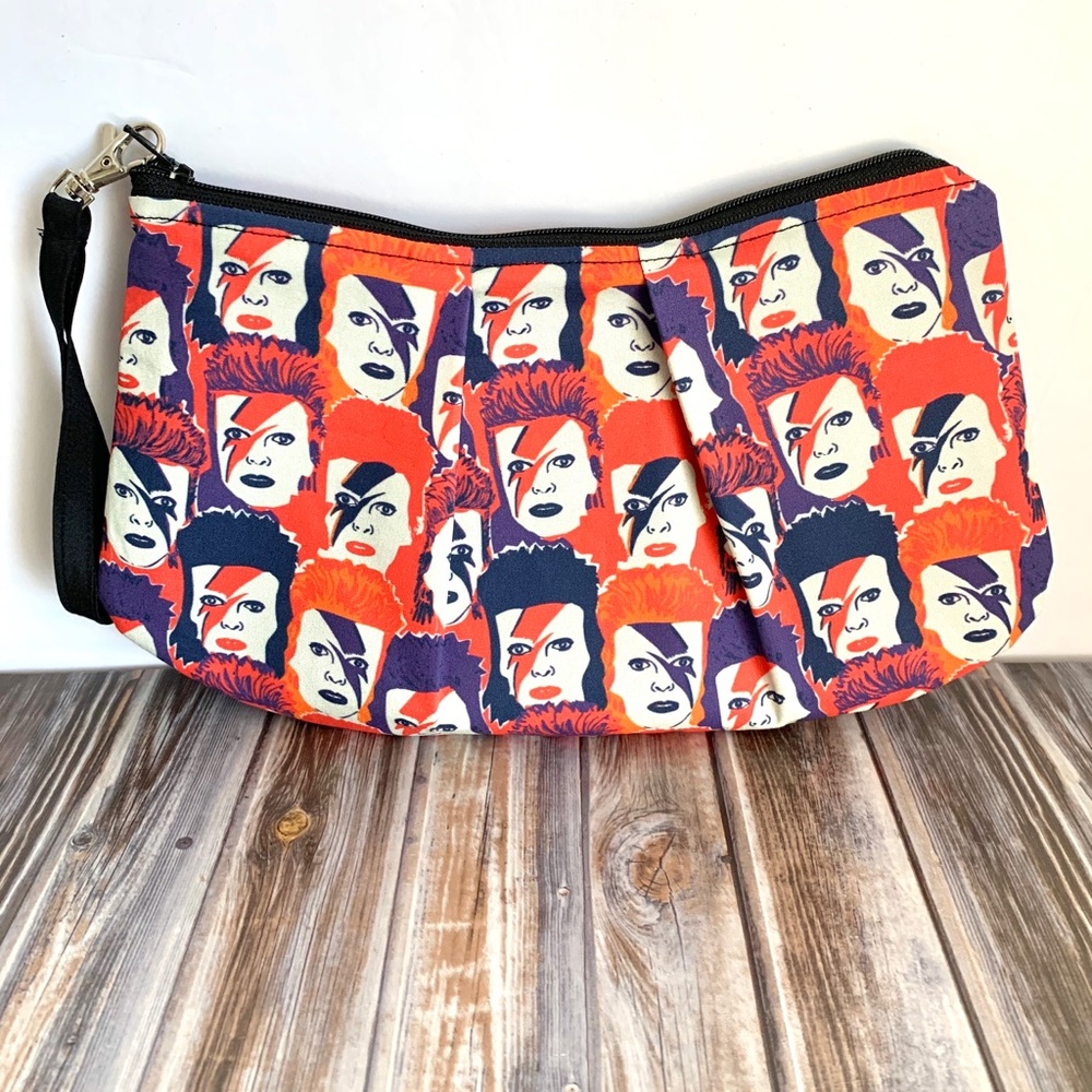 David Bowie Zippered Wristlet Pouch